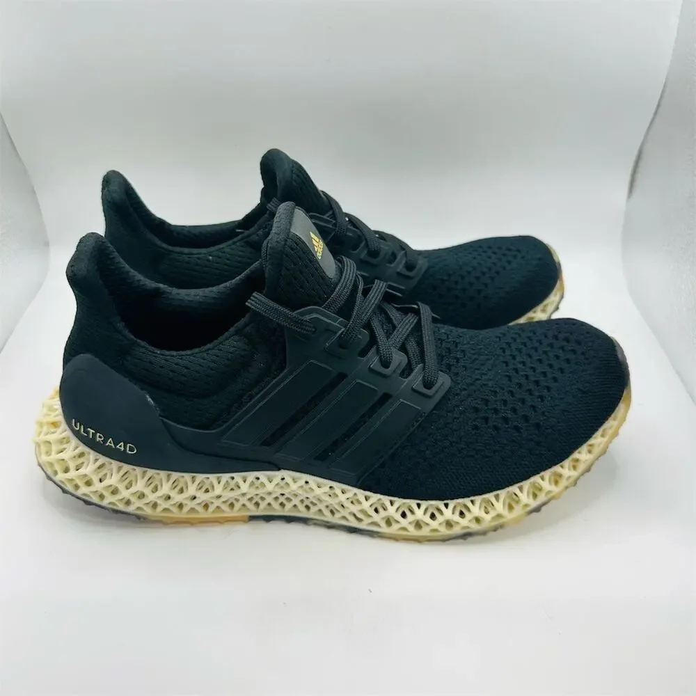 Adidas Ultra 4D Running Shoes Core Black Gold Metallic | Women’s Size 7.5 / 6.5Y